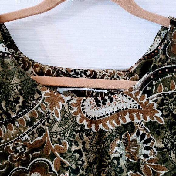 EUC THREE Piece Light Suede Pantsuit Sz 14 GORGEOUS VERSATILITY w/Paisley Tank - Picture 12 of 16